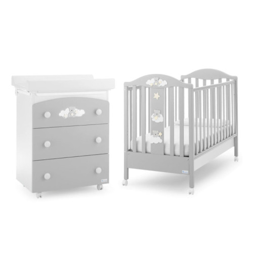 Azzurra bērnu gultiņa Starlette Grey/Havana