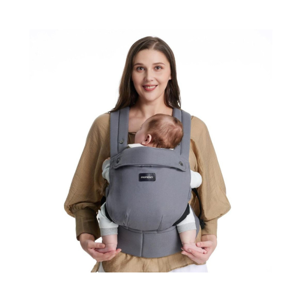 MOMCOZY PureHug Baby Carrier - Ergonomic Cozy & Lightweight, Cotton Grey