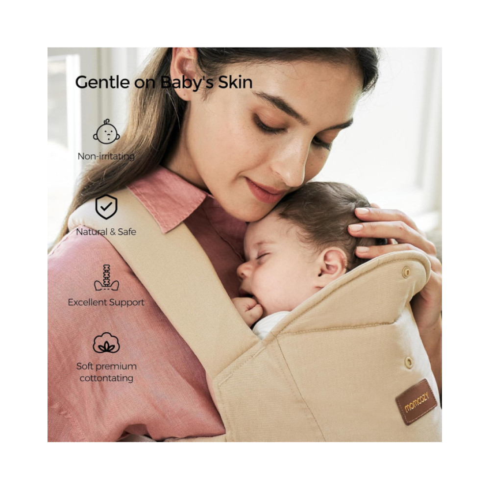 MOMCOZY Ergonomiskā Zīdaiņu  Ķengursoma WeeSnug, COTTON KHAKI