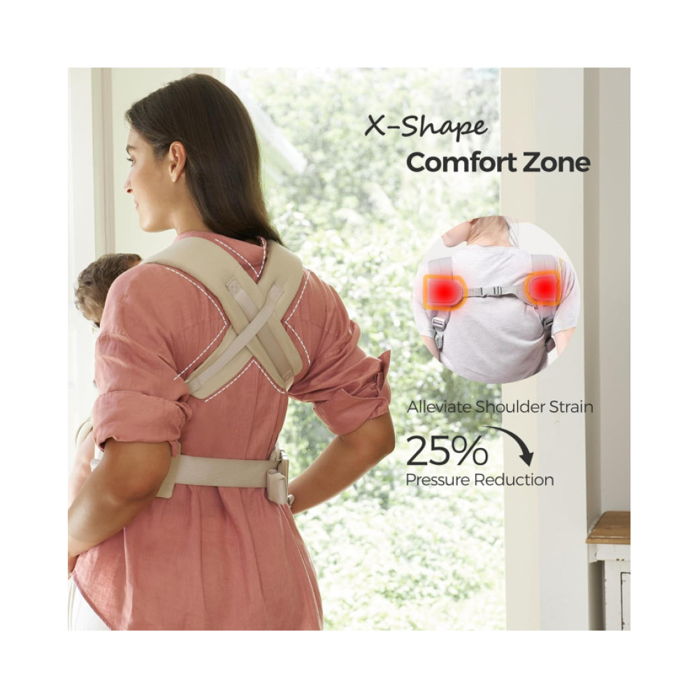 MOMCOZY Ergonomiskā Zīdaiņu  Ķengursoma WeeSnug, COTTON KHAKI