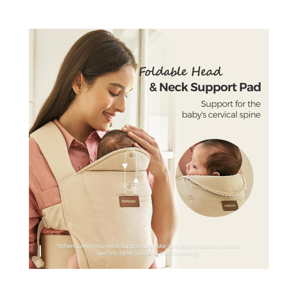 MOMCOZY Ergonomiskā Zīdaiņu  Ķengursoma WeeSnug, COTTON KHAKI