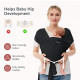 MOMCOZY Easy to Wear Hands Free - Baby Wrap Carrier, Black