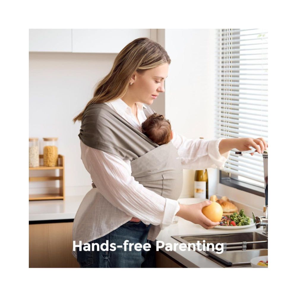 MOMCOZY Easy to Wear Hands Free - Baby Wrap Carrier, Black