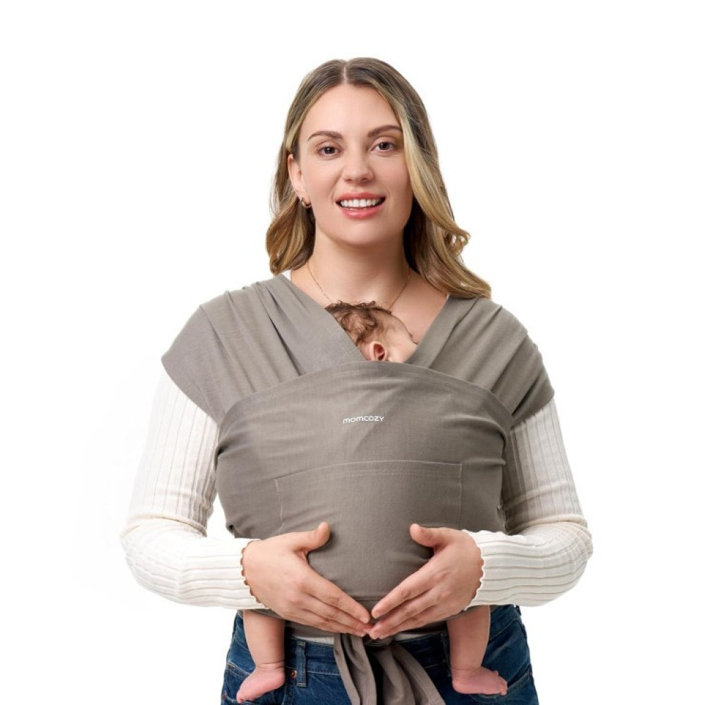 MOMCOZY Easy to Wear Hands Free - Baby Wrap Carrier, Dark Coffee