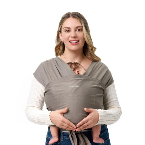 MOMCOZY Easy to Wear Hands Free - Baby Wrap Carrier, Dark Coffee