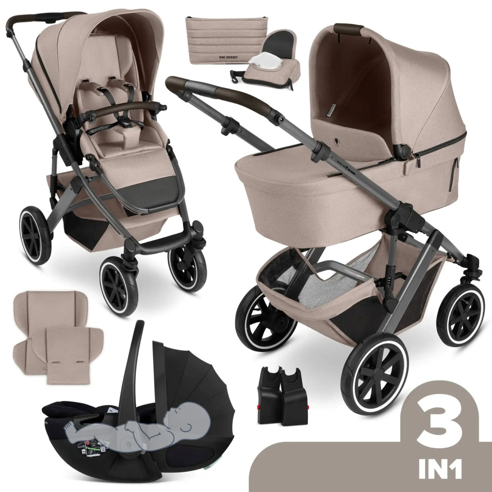 ABC Design Salsa 5 Air 3in1 Ratu komplekts ar Maxi-Cosi autokrēslu- Camel