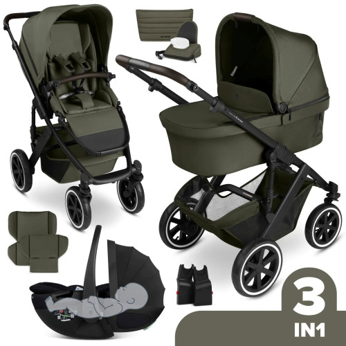 ABC Design Salsa 5 Air 3in1 Ratu komplekts ar Maxi-Cosi autokrēslu- Avocado