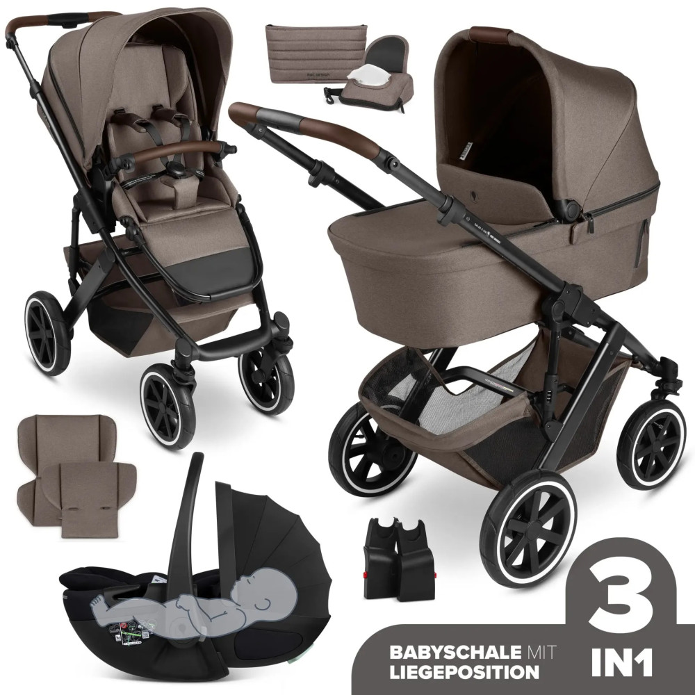 ABC Design Salsa 5 Air 3in1 Ratu komplekts ar Maxi-Cosi autokrēslu- Nature