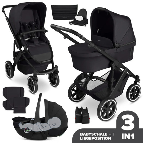 ABC Design Salsa 5 Air 3in1 Ratu komplekts ar Maxi-Cosi autokrēslu- Coal