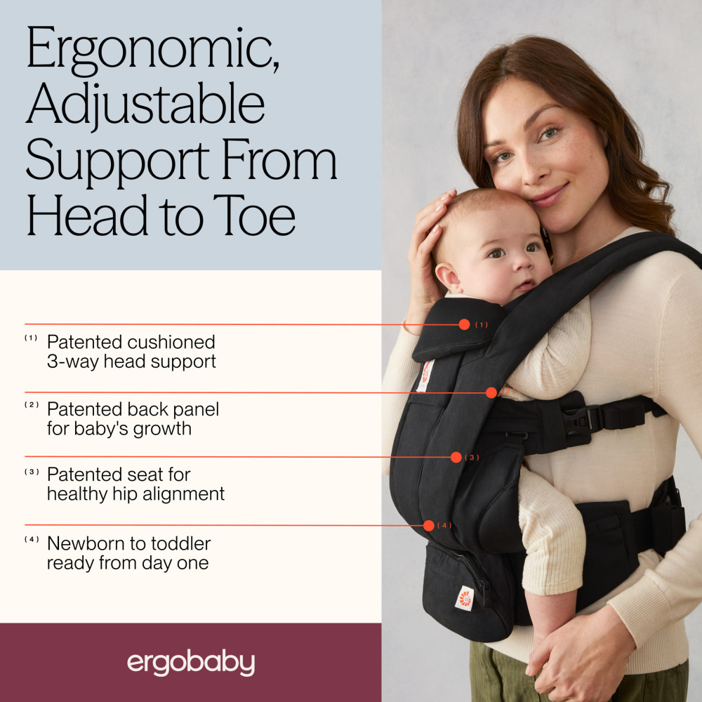 Ergobaby ķengursoma Omni Deluxe Cotton - Onyx Black