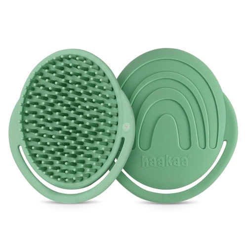Haakaa Rainbow Silicone Shampoo Brush - Pea Green