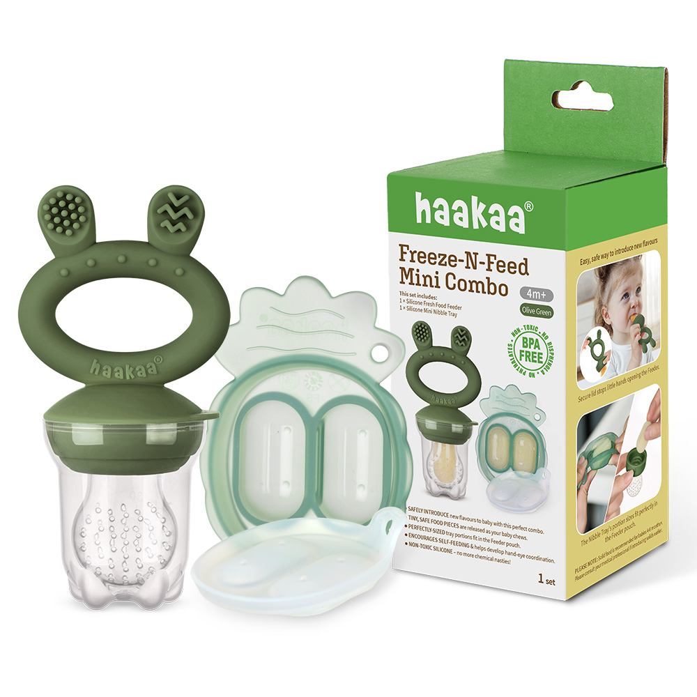 Haakaa Svaigas Pārtikas Fīderis Mini Combo - Olive
