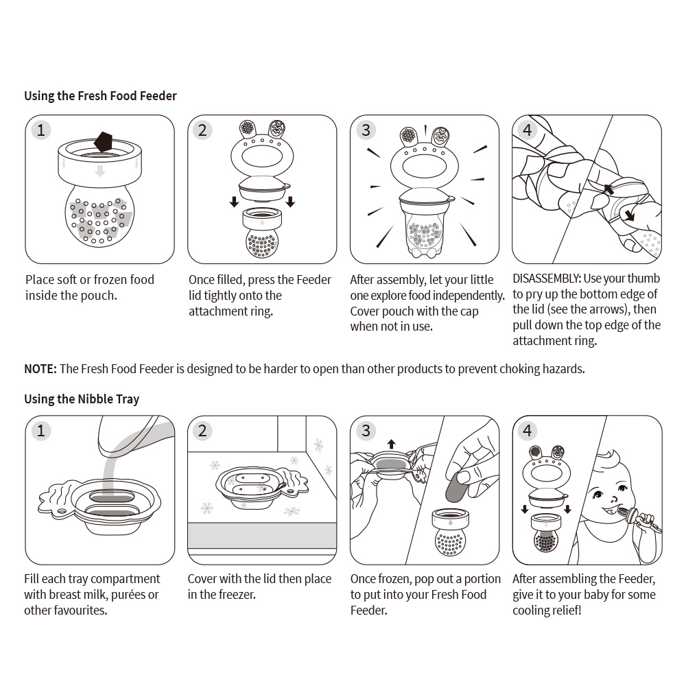 Haakaa Fresh Food Feeder Mini Combo - Blush