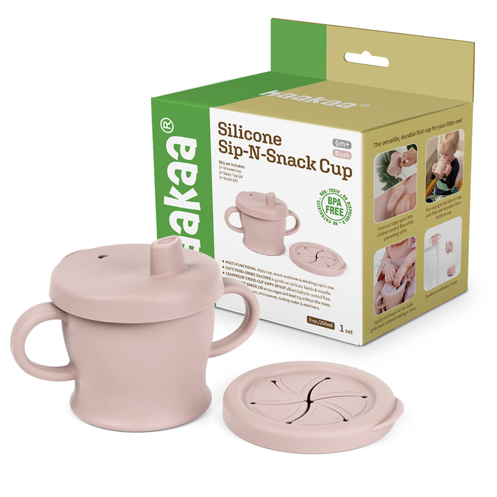Haakaa Silikona Krūze Dzeršanai un Uzkodām - Pink