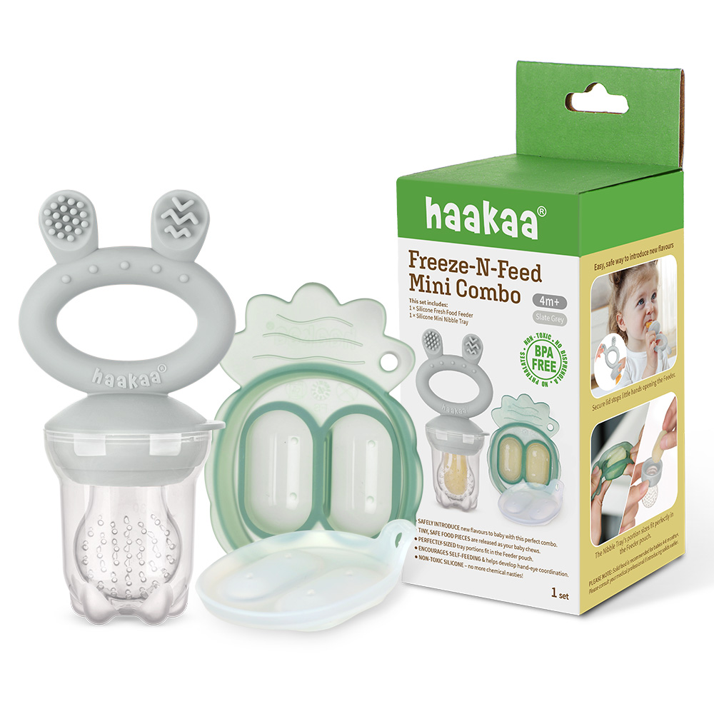 Haakaa Fresh Food Feeder Mini Combo - Slate Grey