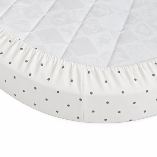 Ingvart Smart Bed Oval Palags ar Gumiju Grey Dots 72\120 Cm