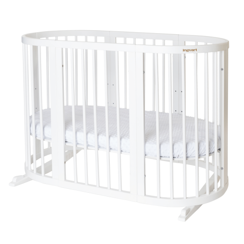 Ovāla bērnu gultiņa Transformers Ingvart Smart Bed 9in1 (White) + matracis dāvana 72x72