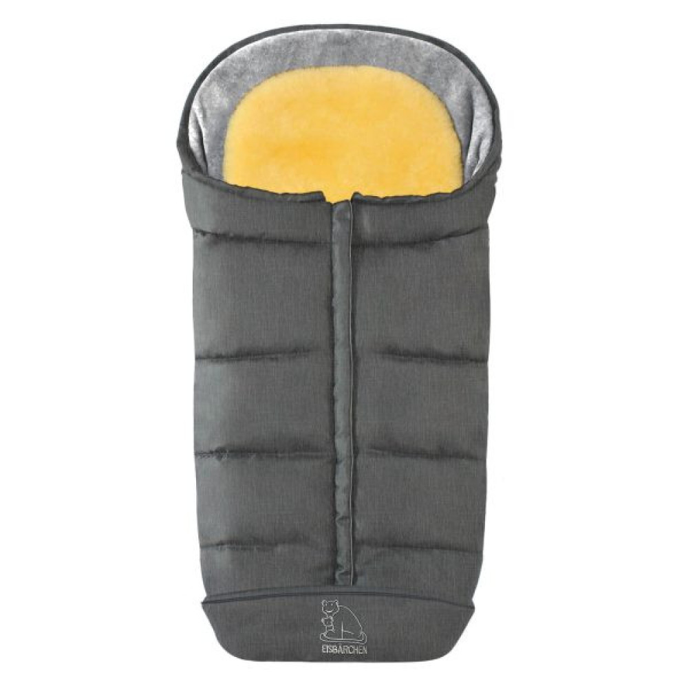 Heitmann Felle Eisbärchen 2in1 Comfort guļammaiss ar dabīgo aitādu, 105 × 47 cm grey melted