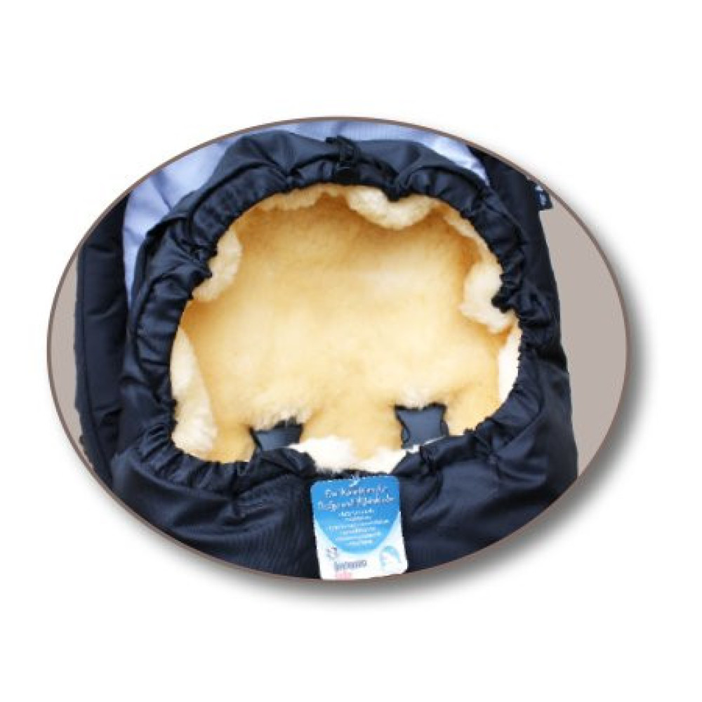 Heitmann Felle Eisbärchen Premium guļammaiss ar dabīgo aitādu, 100 × 44 cm melns