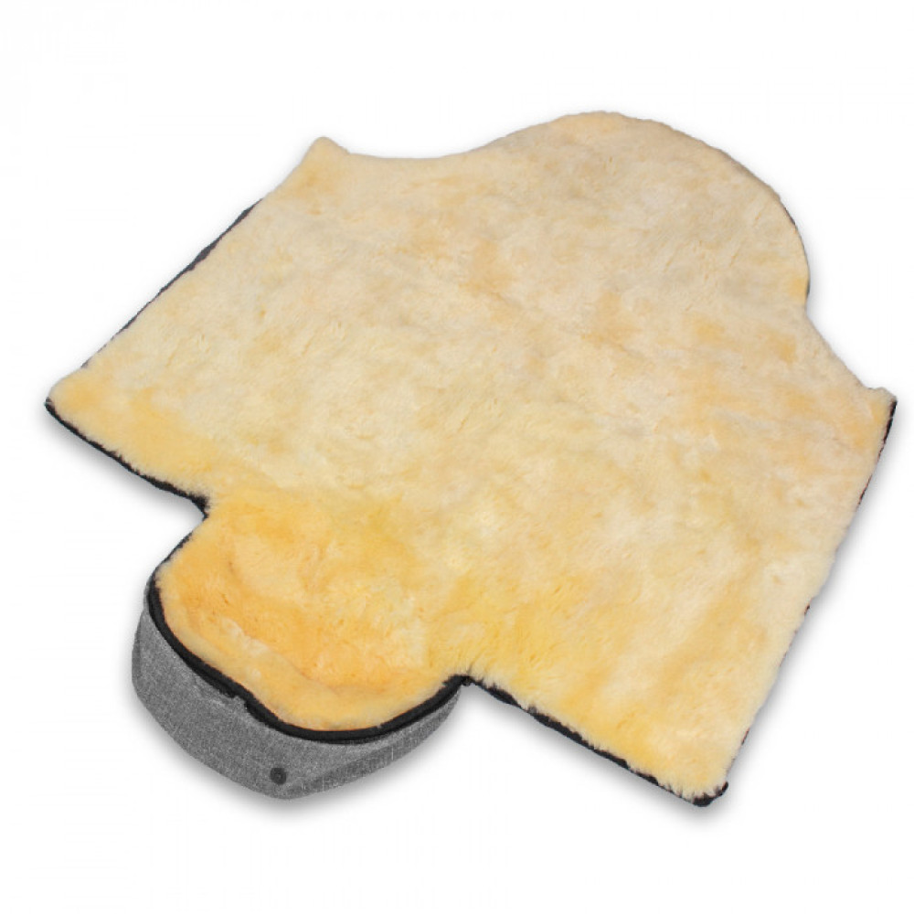 Heitmann Felle Eisbärchen Premium guļammaiss ar dabīgo aitādu, 100 × 44 cm melns
