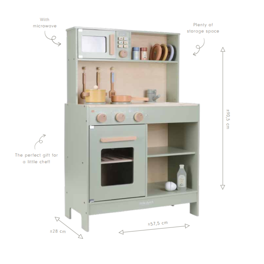 Little Dutch Wooden Play Kitchen `Mint` FSC