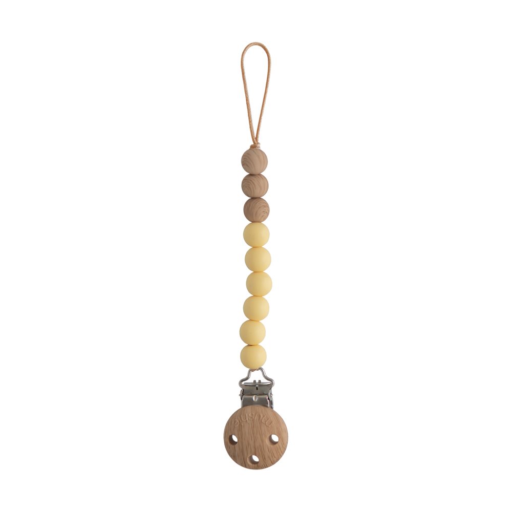 Mushie Pacifier Clips - Eva Mustard Yellow