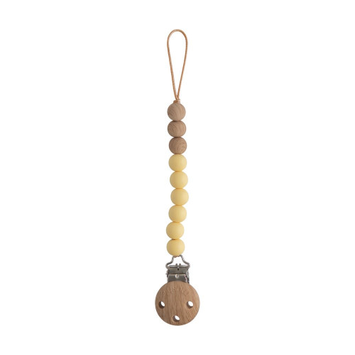 Mushie Pacifier Clips - Eva Mustard Yellow