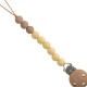 Mushie Pacifier Clips - Eva Mustard Yellow