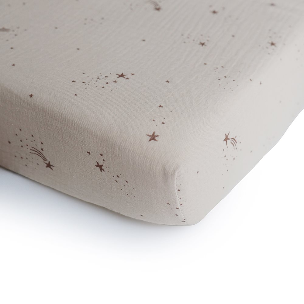 Mushie Crib Sheet - Medium - Falling Stars