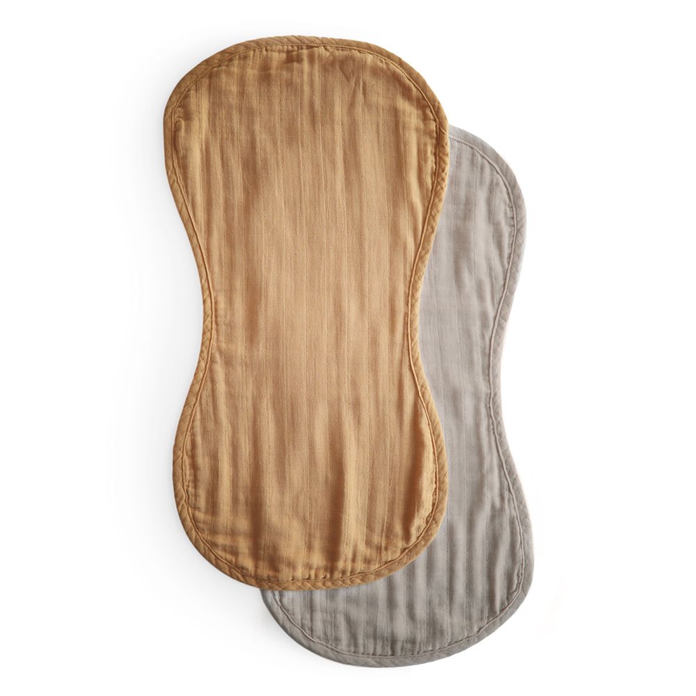 Mushie Burp Cloth - Fall Yellow/Fog