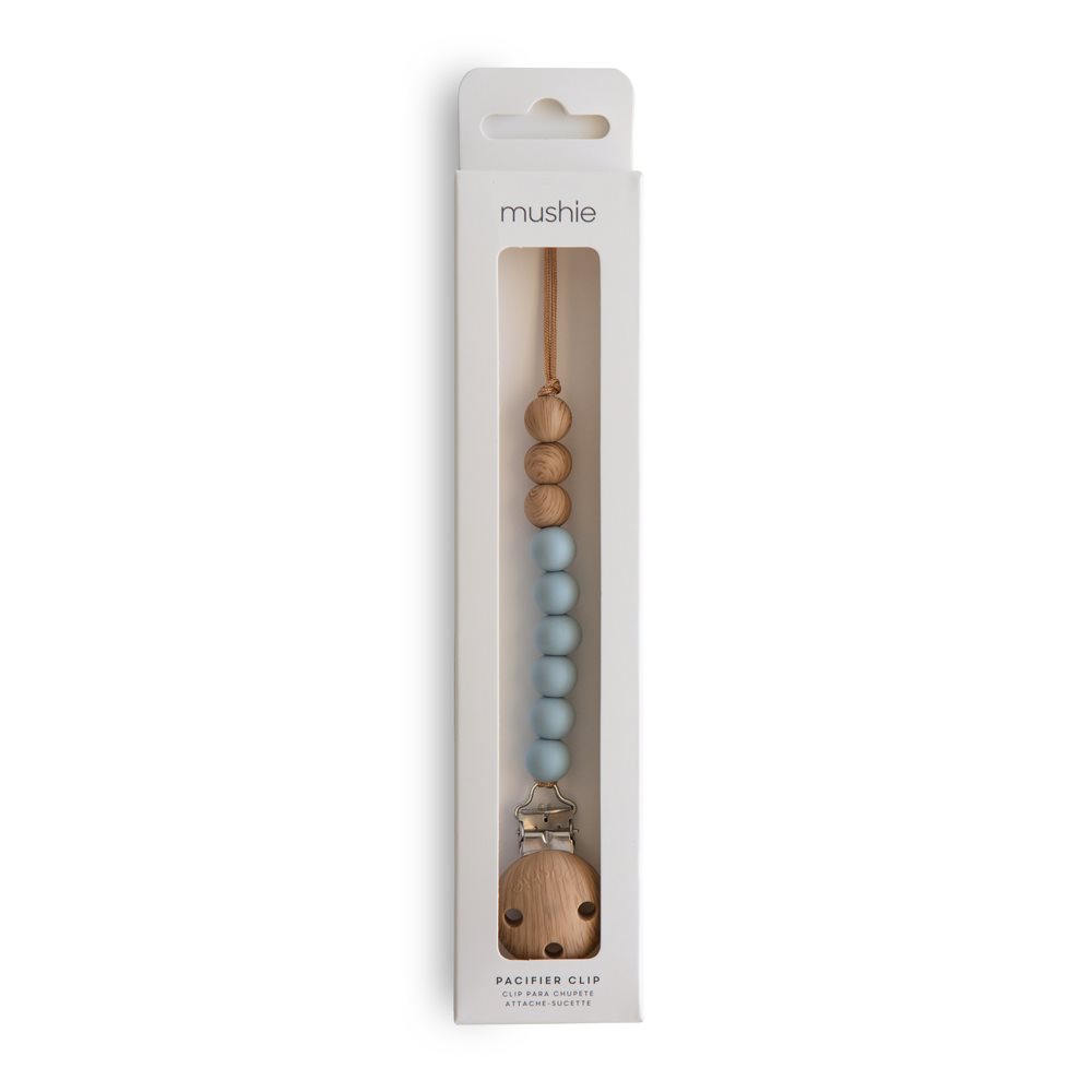 Mushie Pacifier Clips - Eva Iron