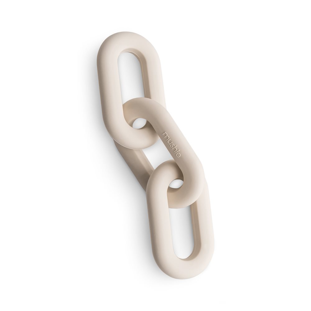 Mushie Teether - Cat - Stone