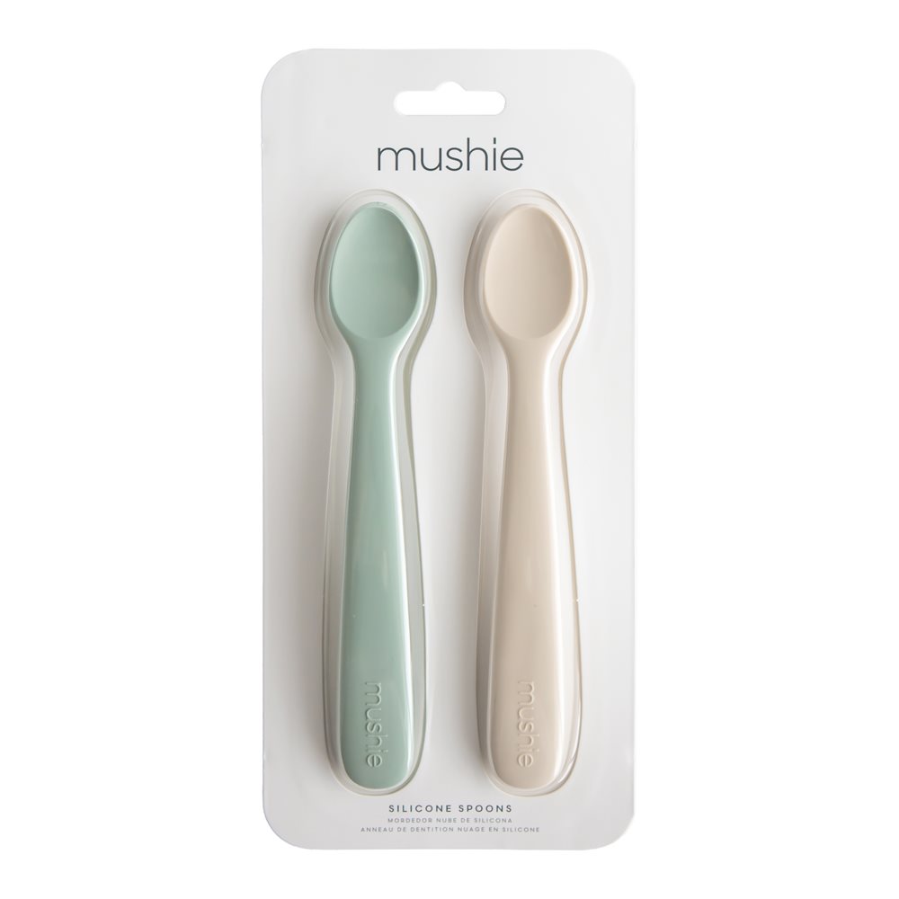 Mushie Silicone Feeding Spoons 2-pack - Powder Blue