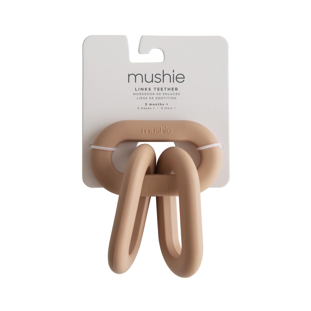 Mushie Teether - Cat - Stone