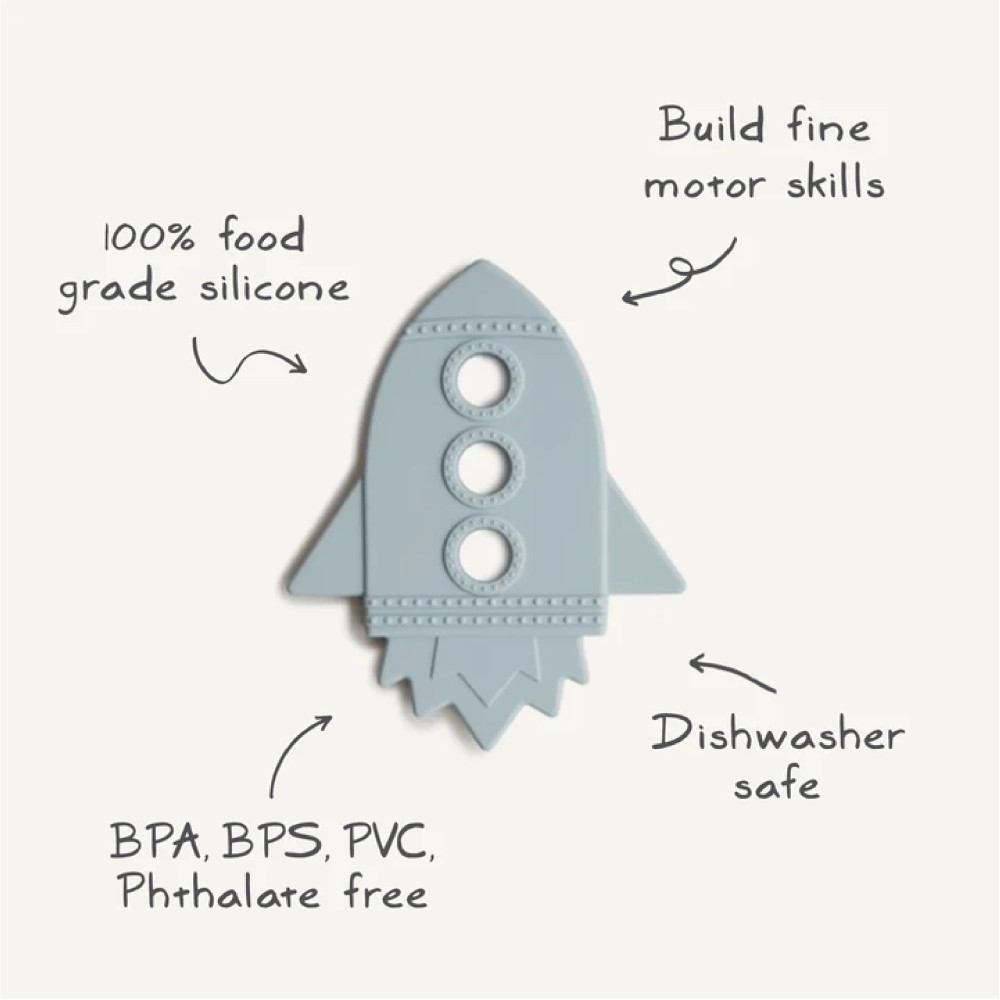 Mushie Teether - Rocket - Cloud