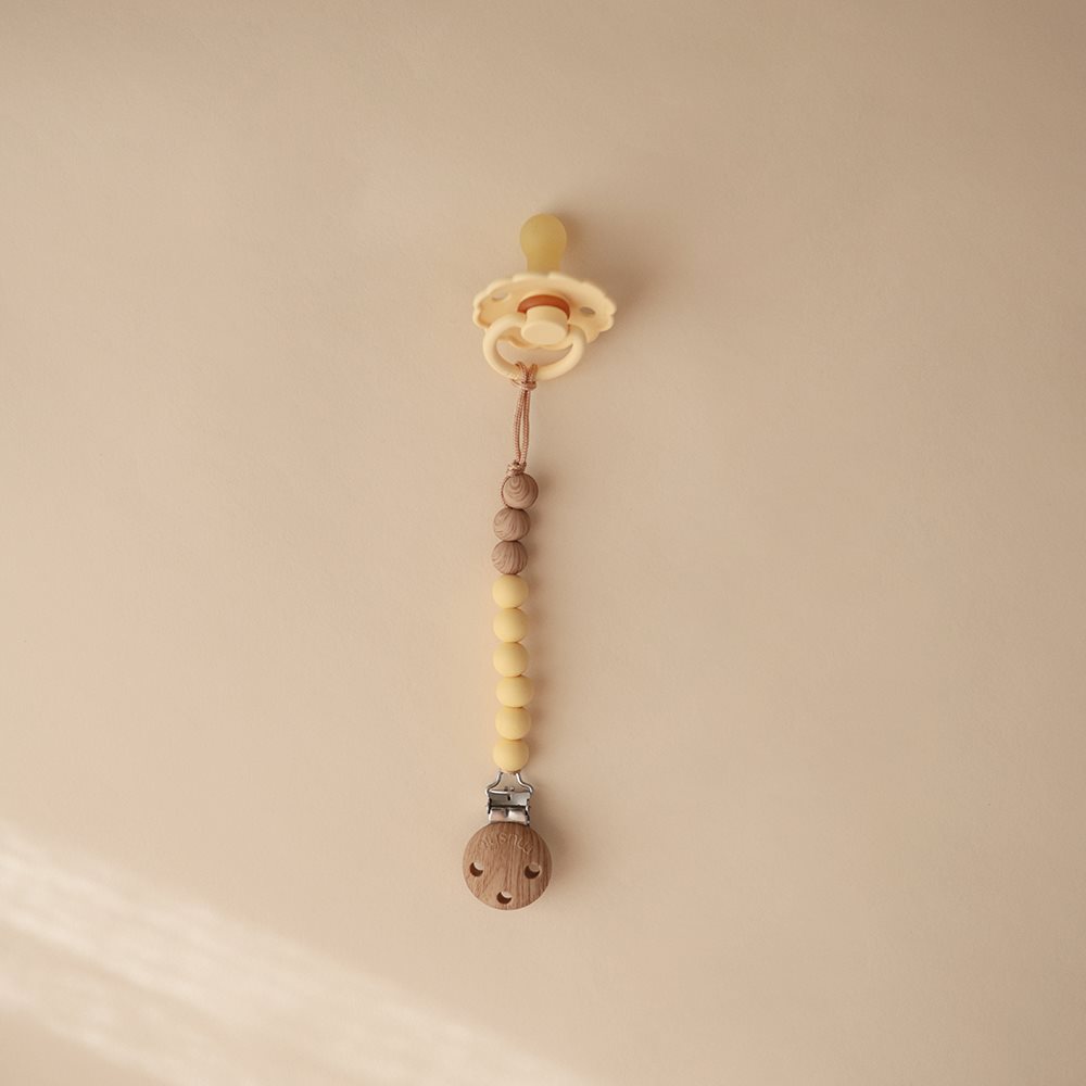 Mushie Pacifier Clips - Eva Mustard Yellow