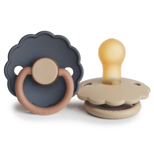 FRIGG Daisy - Round Latex 2-Pack Pacifiers - Aurora/Croissant
