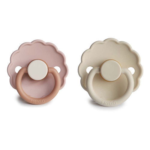 FRIGG Daisy - Round Latex 2-Pack Pacifiers - Biscuit/Cream