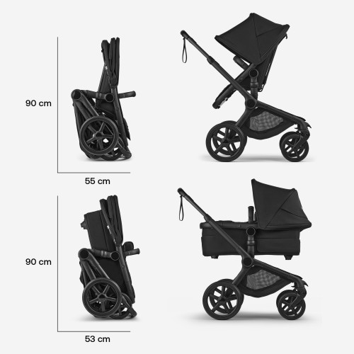 Bugaboo Fox 5 Renew ratu komplekts Misty white/Heritage black