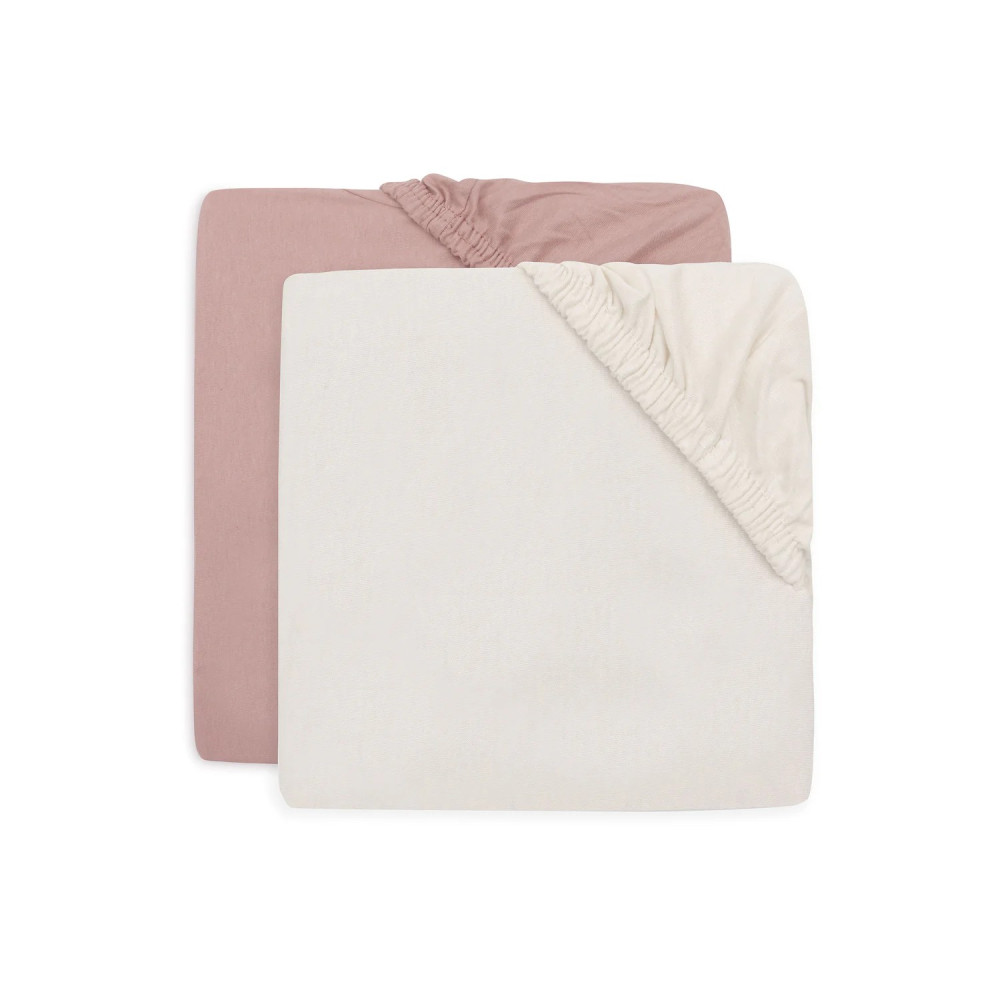 Fitted Sheet Jersey 40/50x80/90cm Wildrose/Ivory (2pack)