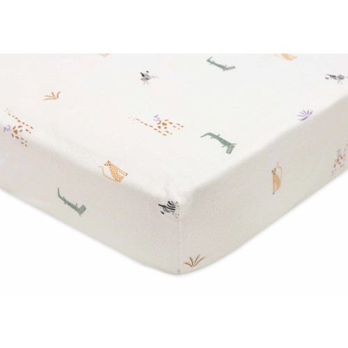 40/50x80/90cm Fitted Sheet Jersey Jungle Jambo
