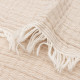 Jollein sega 75x100cm Muslin Fringe Stripe - Biscuit GOTS