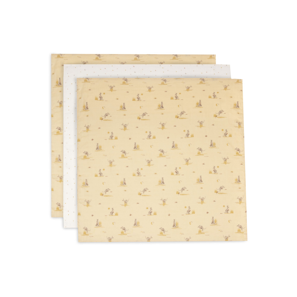 Jollein Muslin Cloth 70x70cm Kangaroots - 3 Pack