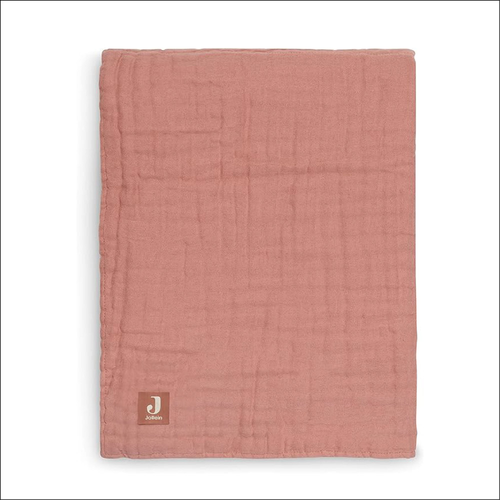 Jollein Wrinkled Baby Blanket 75 x 100 cm - Rosewood