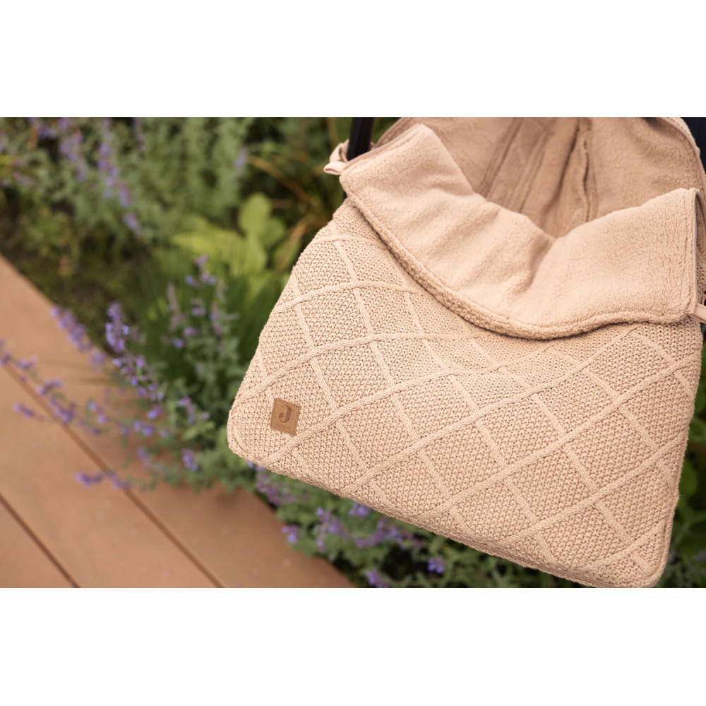 Jollein Footmuff group 0+ 3/5 points - Check Knit Biscuit