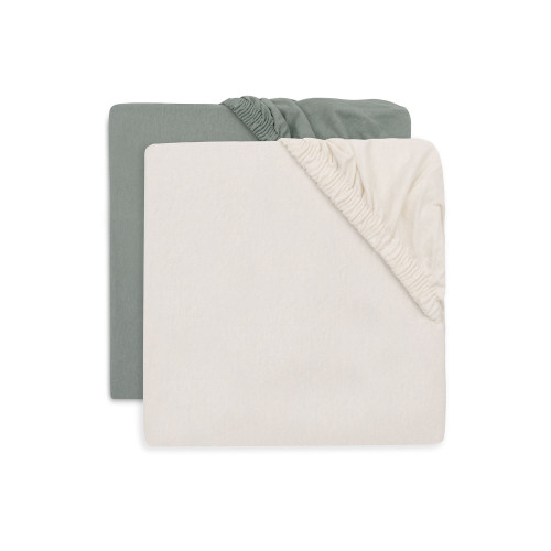 Palagu komplekts Ar Gumiju Jersey 50x90cm Jollein Sea Green/Ivory (2gab)