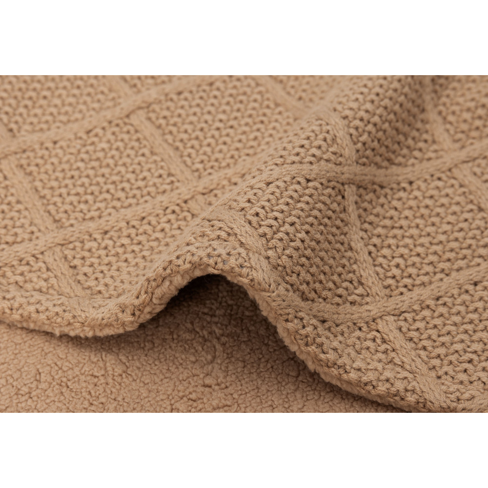 Jollein sega 75x100 cm - Check Knit - Teddy Fleece Biscuit