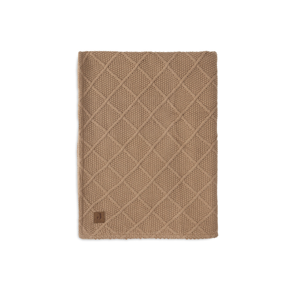 Jollein sega 75x100 cm - Check Knit - Teddy Fleece Biscuit