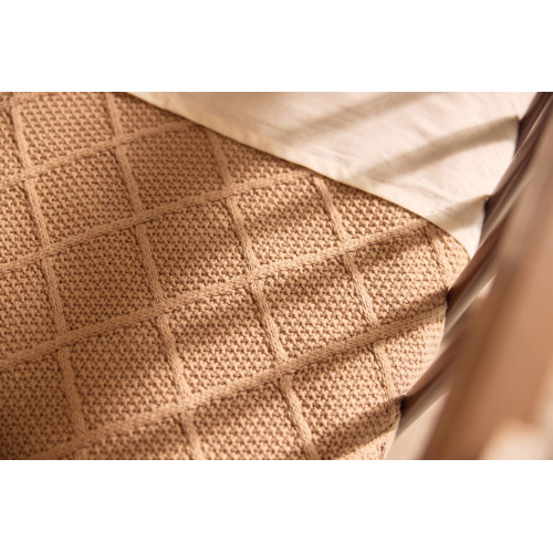 Jollein sega 75x100 cm - Check Knit - Teddy Fleece Biscuit
