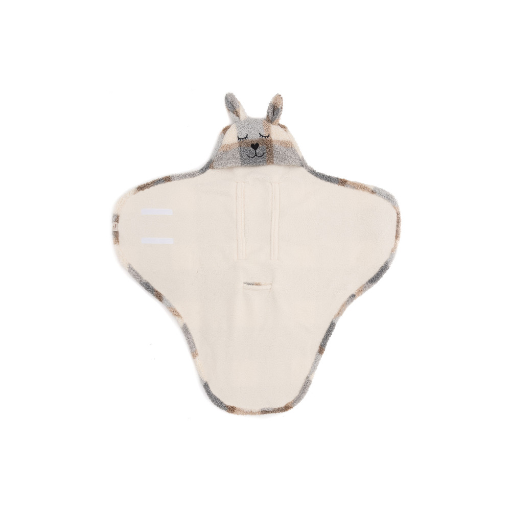 Jollein Wrap Blanket Bunny - Check - Boucle